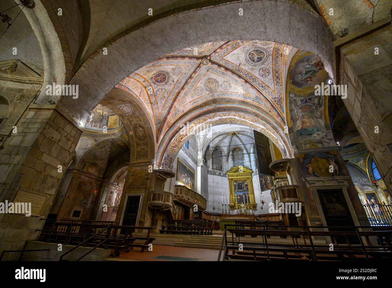 Brescia, Italie. Intérieur de l'ancienne cathédrale ou Duomo Vecchio Banque D'Images