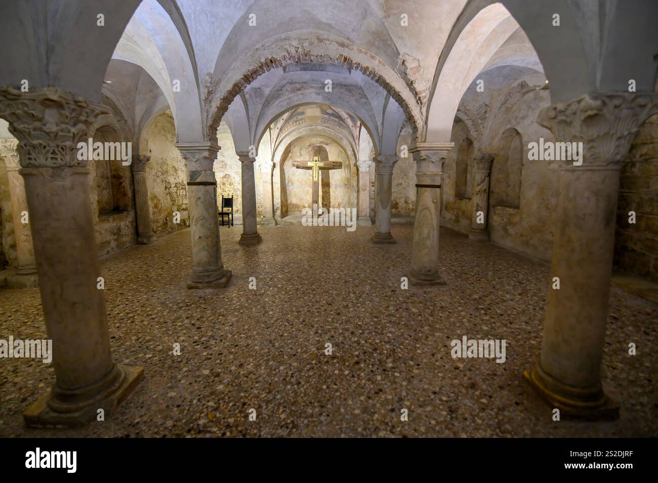 Brescia, Italie. Intérieur de l'ancienne cathédrale ou Duomo Vecchio Banque D'Images