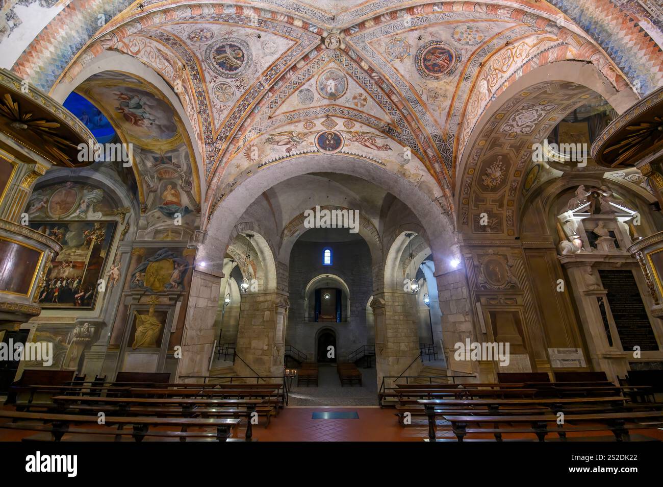 Brescia, Italie. Intérieur de l'ancienne cathédrale ou Duomo Vecchio Banque D'Images