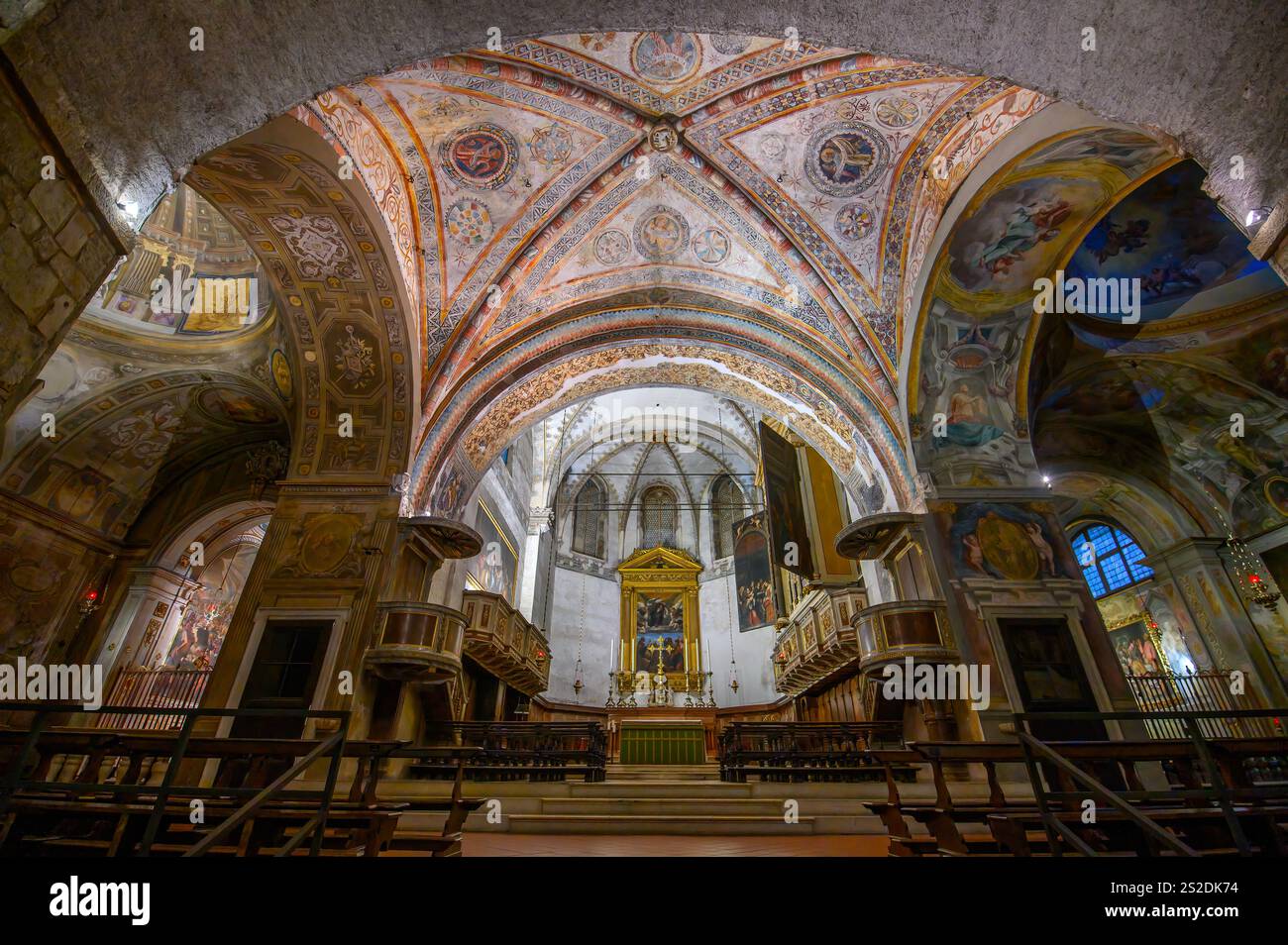 Brescia, Italie. Intérieur de l'ancienne cathédrale ou Duomo Vecchio Banque D'Images