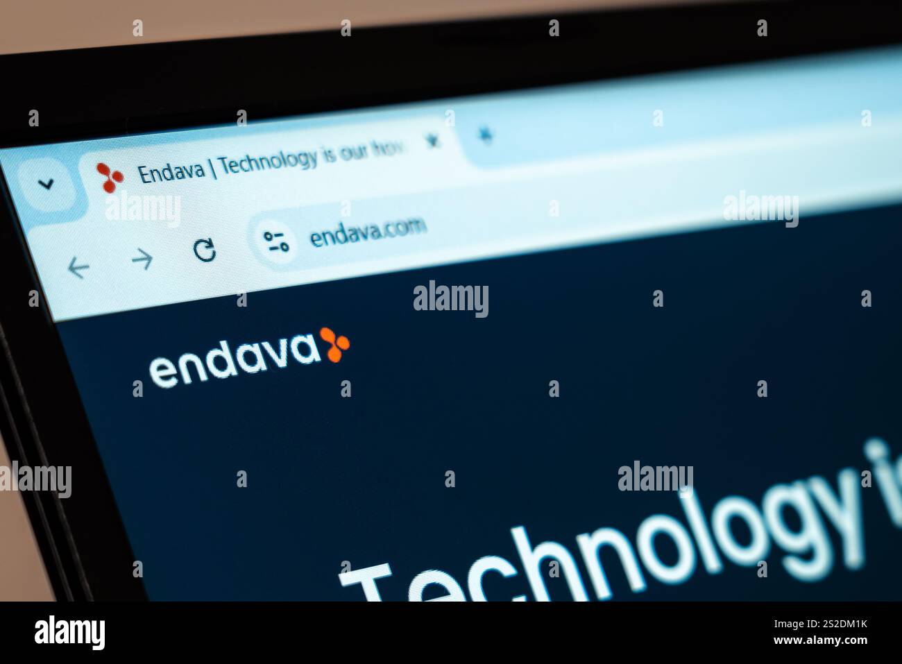 New York, États-Unis - 07 janvier 2025 : page d'accueil du site Web Endava affichée sur l'écran d'ordinateur mettant l'accent sur les services technologiques et les solutions numériques Banque D'Images