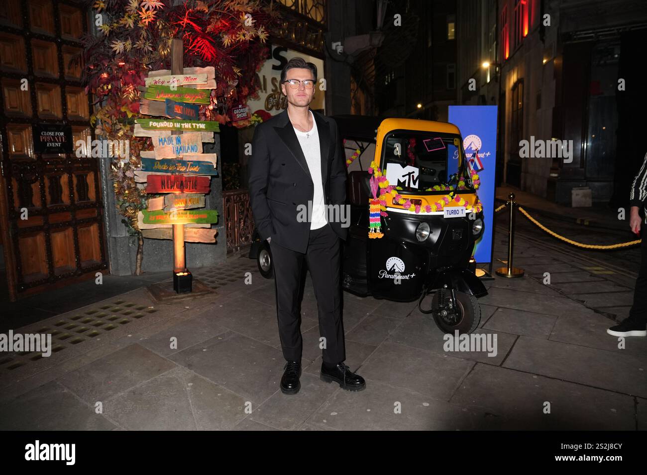 Kyle Christie assiste à une soirée de lancement de la nouvelle série de Geordie Shore, au Thai Square Restaurant and Club, dans le centre de Londres. Date de la photo : mardi 7 janvier 2025. Banque D'Images