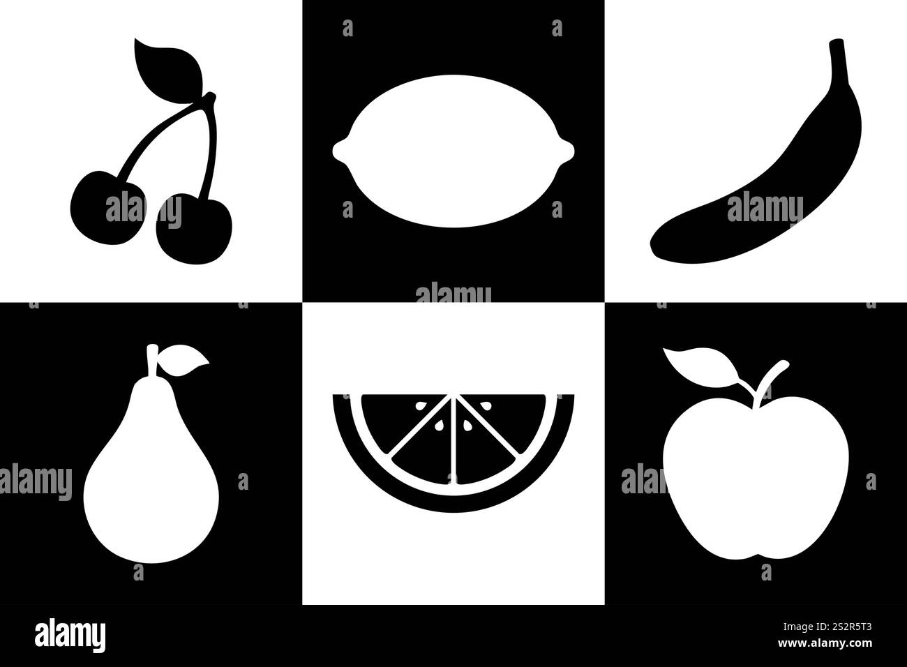 Fruits noirs et blancs pour le développement de bébé Banque D'Images