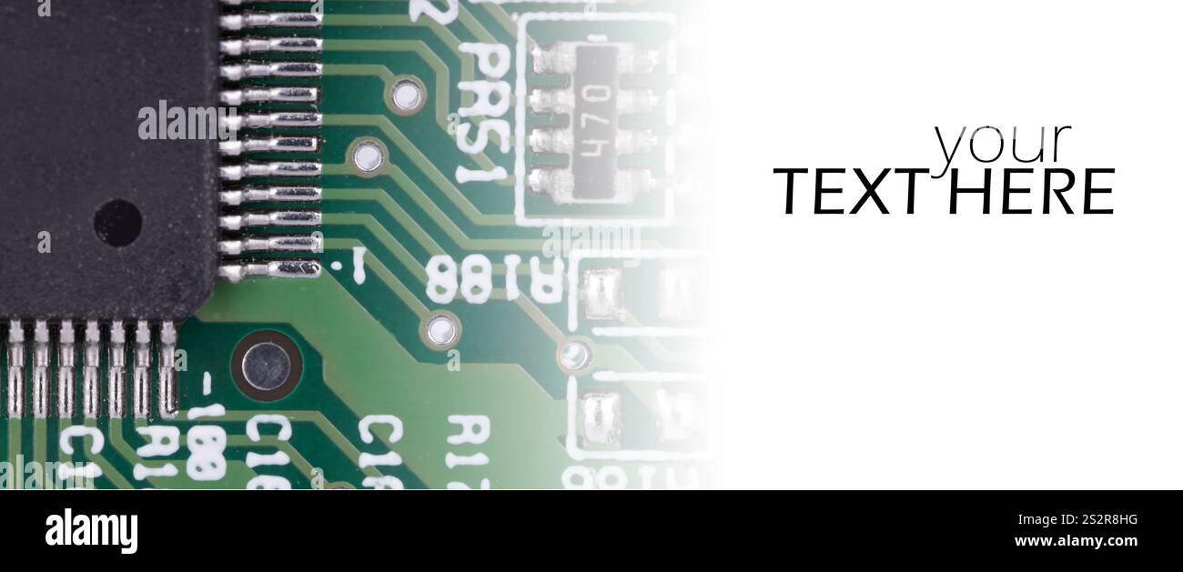 Conception de carte de circuit intégré avec espace texte Banque D'Images
