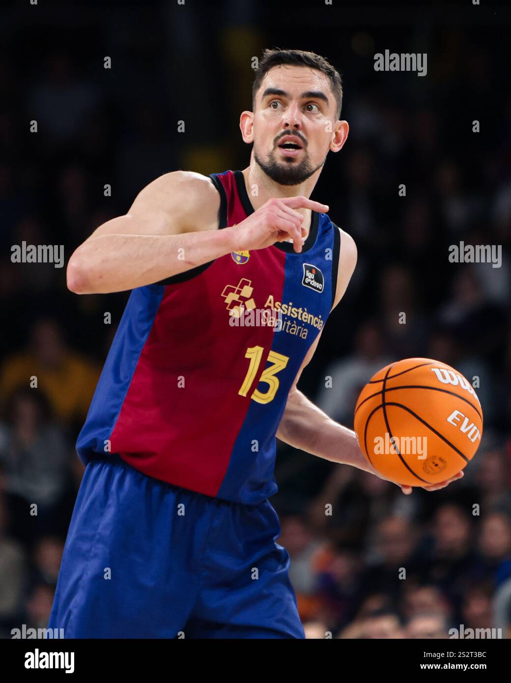 Barcelone, Espagne. 05 janvier 2025. Tomas Satoransky du FC Barcelone lors du match de Liga Endesa, date 12 entre le FC Barcelone et le Club Joventut Badalona a joué au Palau Blaugrana Stadium le 5 janvier 2025 à Barcelone, en Espagne. (Photo de Judit Cartiel/PRESSINPHOTO) crédit : AGENCE SPORTIVE PRESSINPHOTO/Alamy Live News Banque D'Images