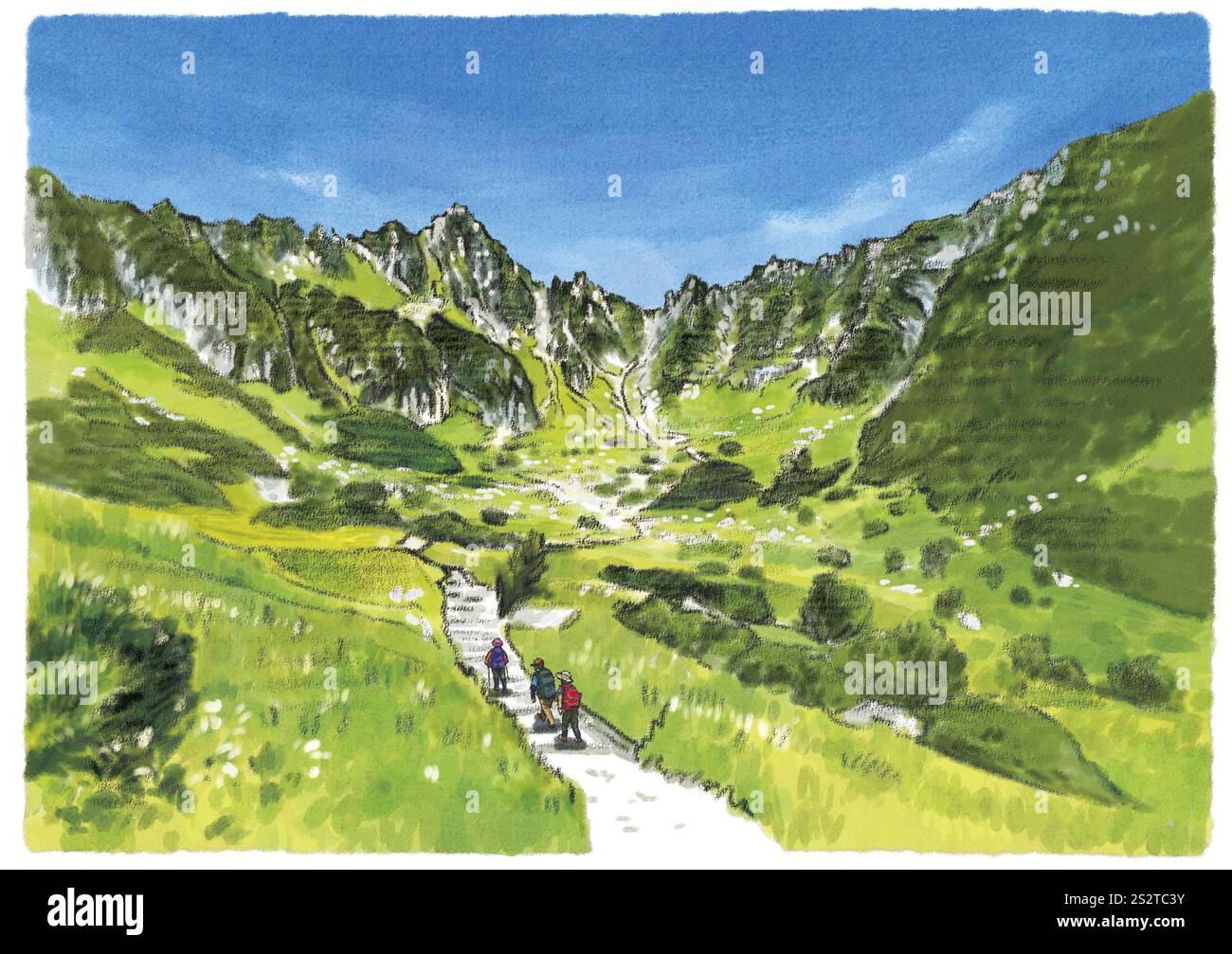 Trekking dans le Thousand Tatami Curl avec une brise claire et fraîche Banque D'Images