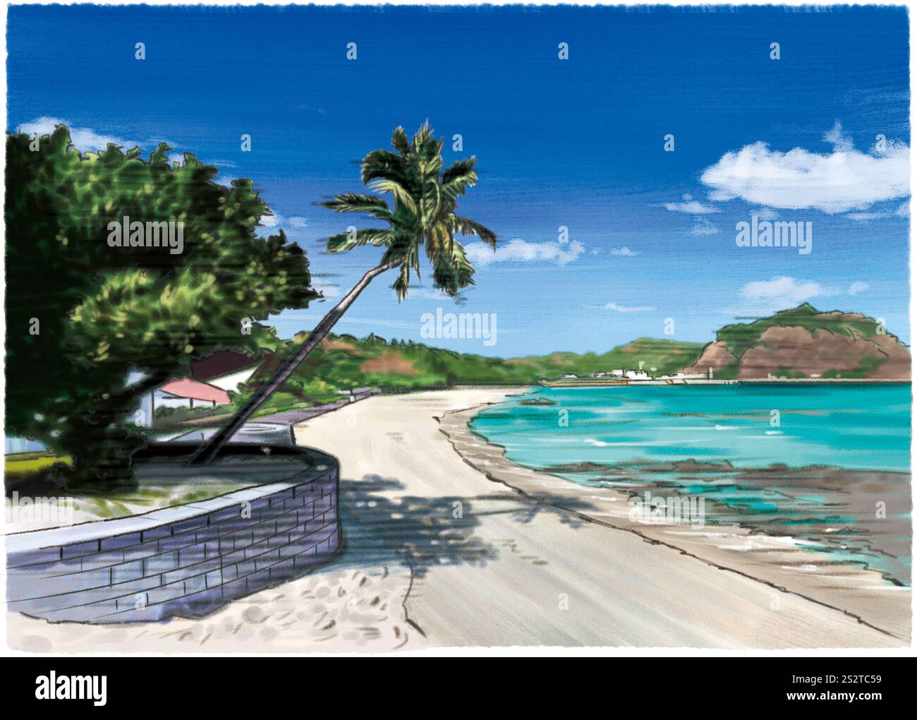 Omura Beach Omura Beach avec du sable soyeux et de la mer bleu aqua Banque D'Images Omura Beach Omura Beach avec du sable soyeux et de la mer bleu aqua Banque D'Images