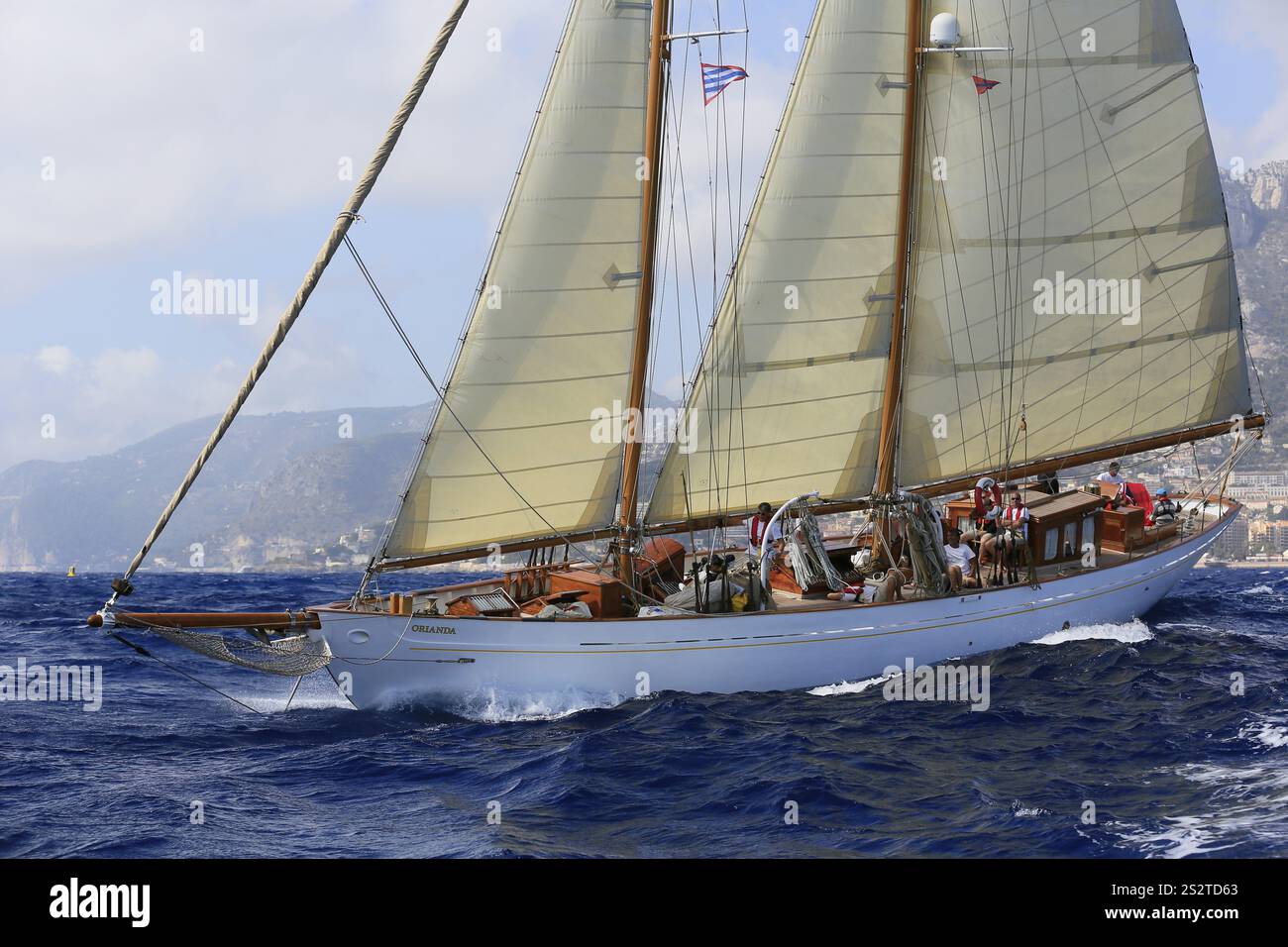 Yacht à voile historique Classic yacht Orlanda, Monaco Classic week 2017, la belle classe, organisé par le Yacht Club Monaco YCM Banque D'Images