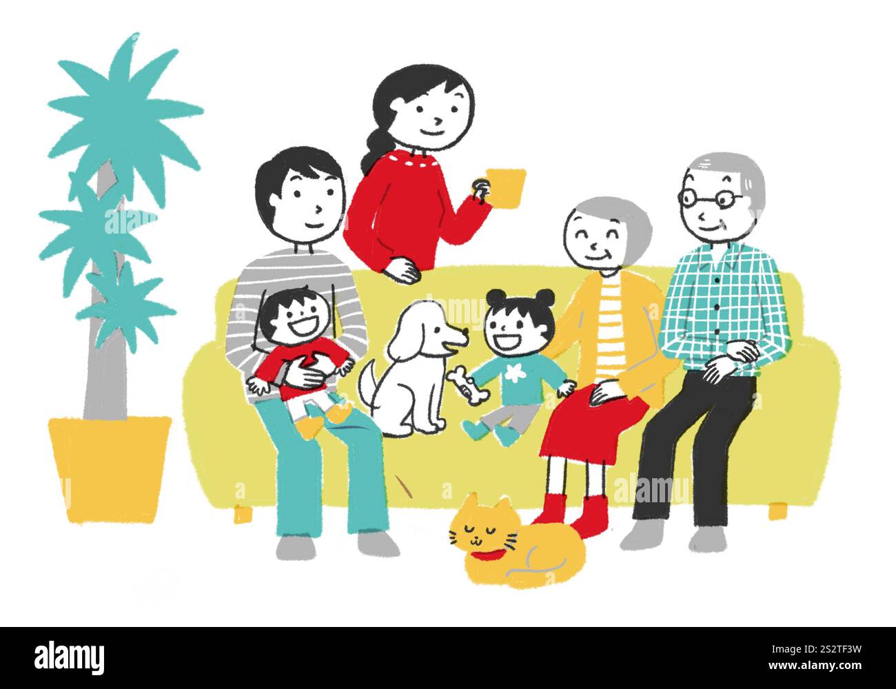 Family relaxing on sofa Banque D'Images Family relaxing on sofa Banque D'Images