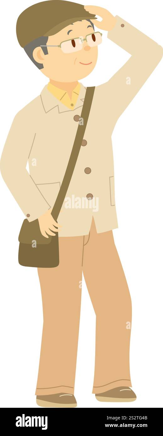 Homme d'âge moyen se promenant Banque D'Images