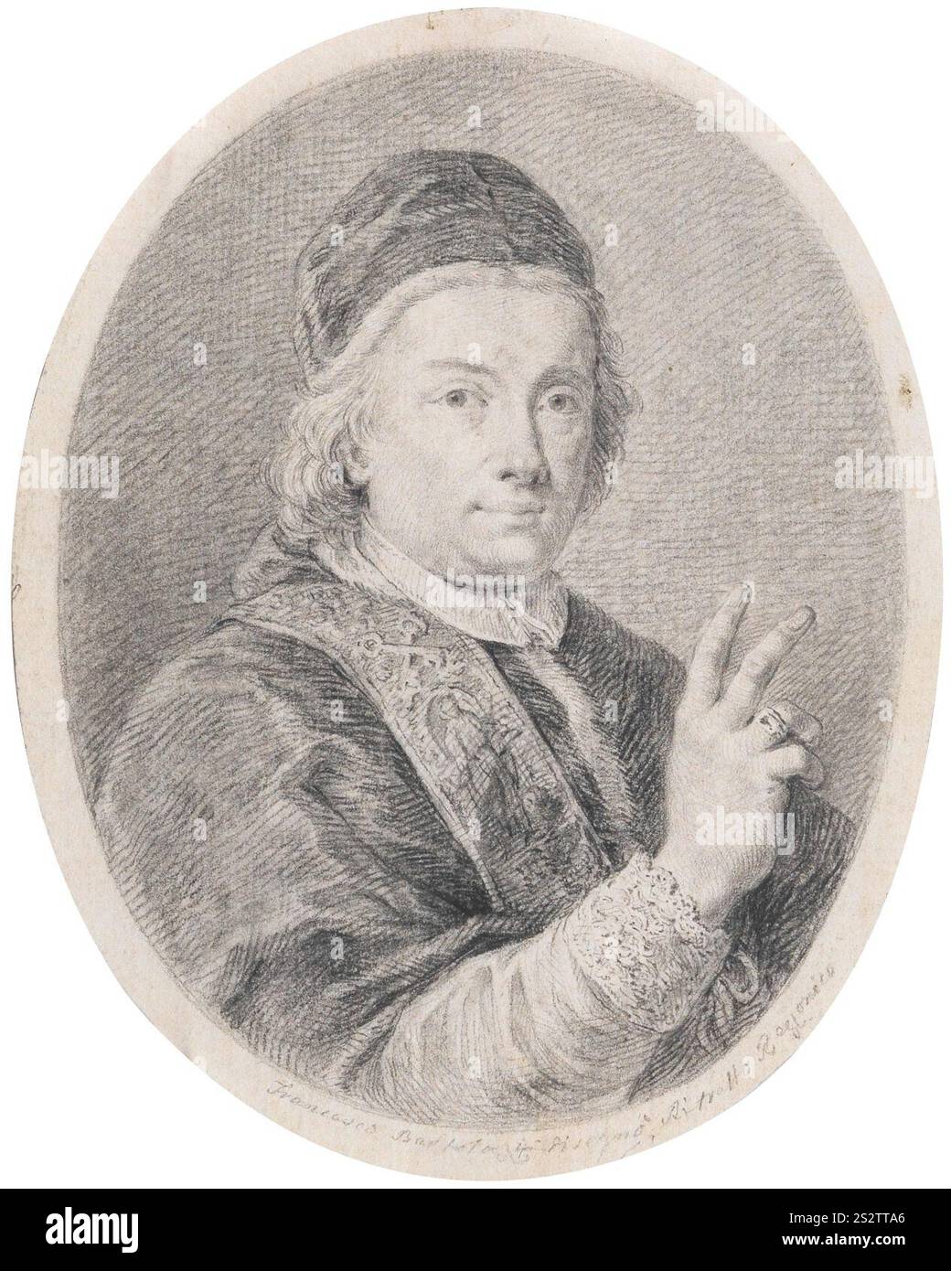Francesco Bartolozzi Portrait Clemens XIII. Banque D'Images