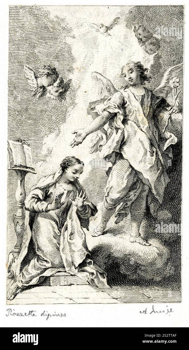 Francesco Bartolozzi - L'Annonciation, après Piazzetta. 1756, 1943, 0709, 91. Banque D'Images