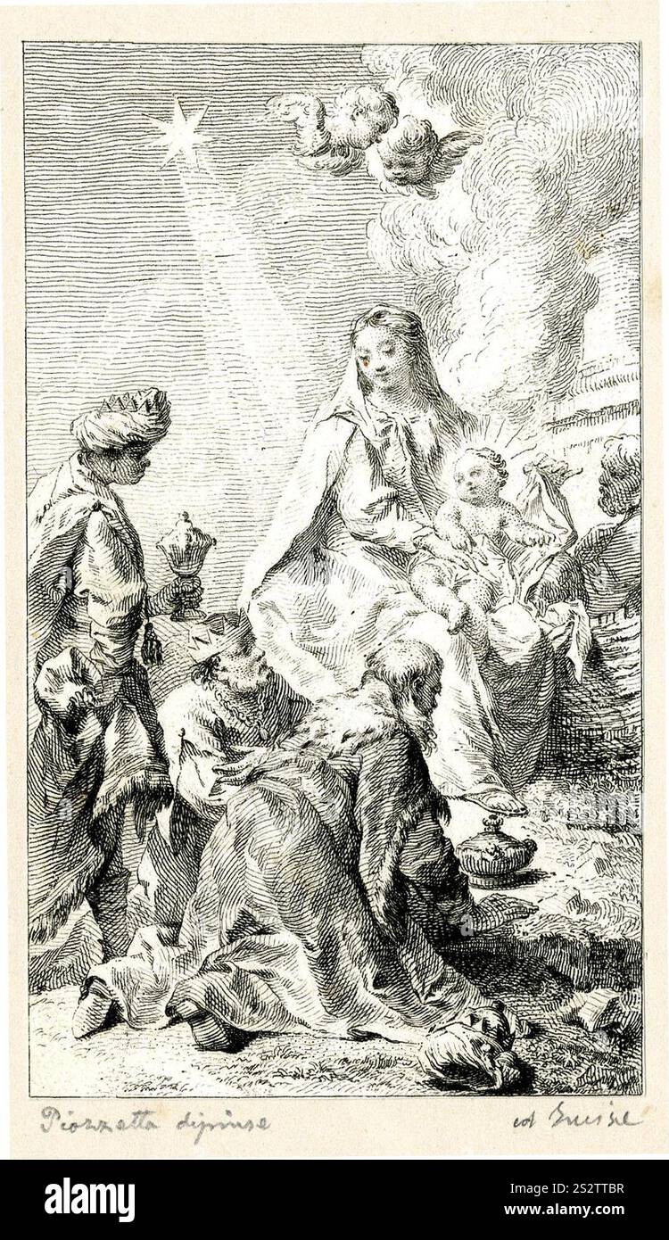 Francesco Bartolozzi - L'adoration des Mages. 1756, 1943, 0709, 92. Banque D'Images