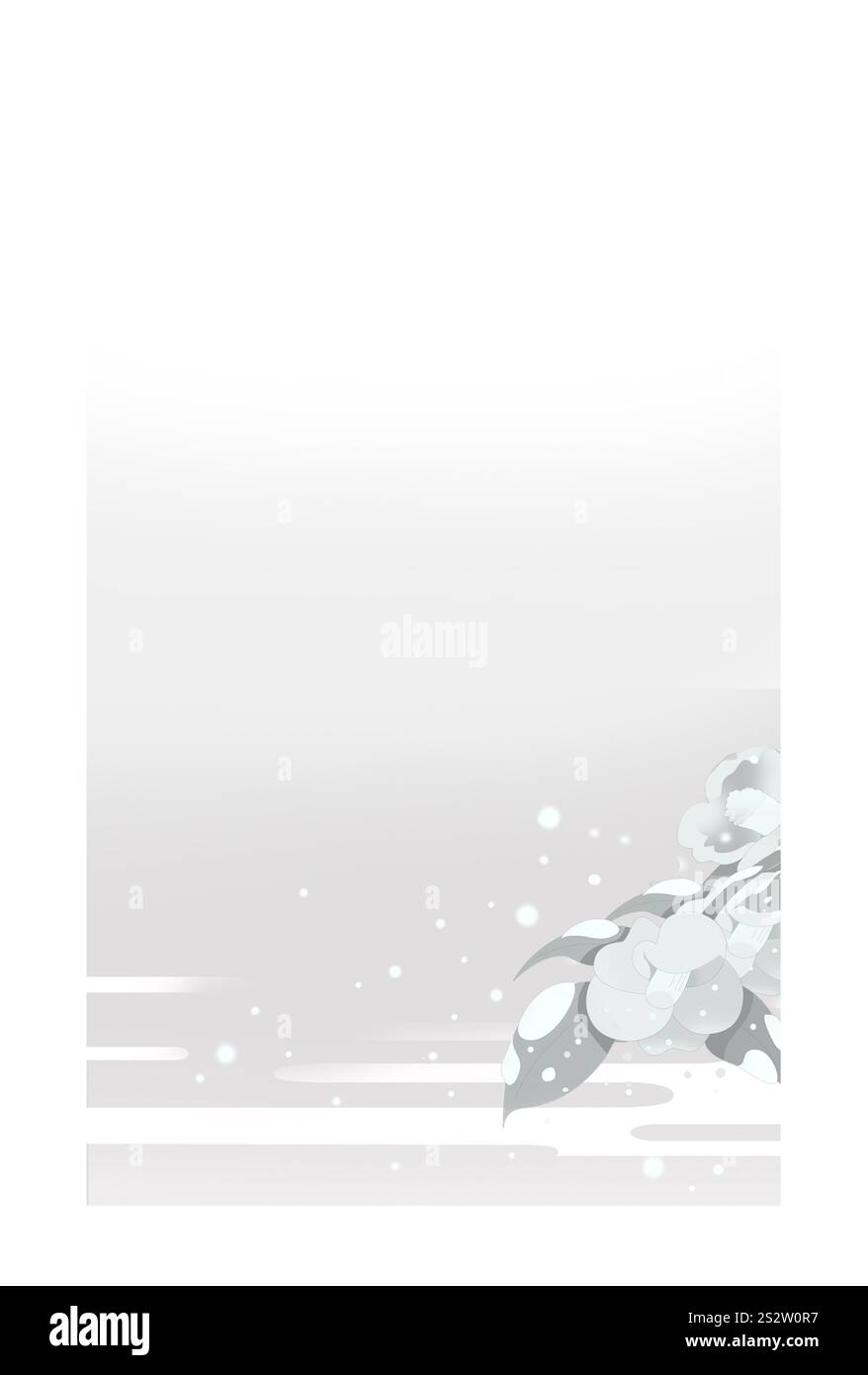 Carte postale de deuil, camélia par temps froid Banque D'Images