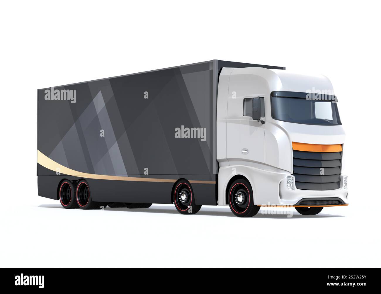 Image de grand camion électrique sur fond blanc Banque D'Images