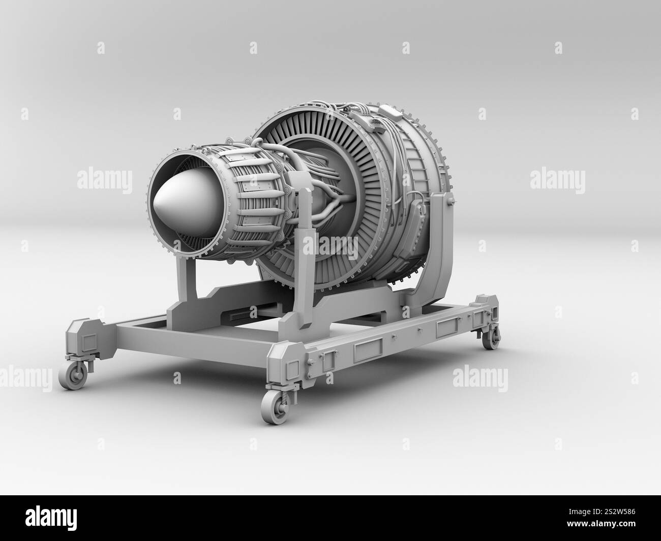 Image de rendu à l'argile d'un turboréacteur d'avion Banque D'Images
