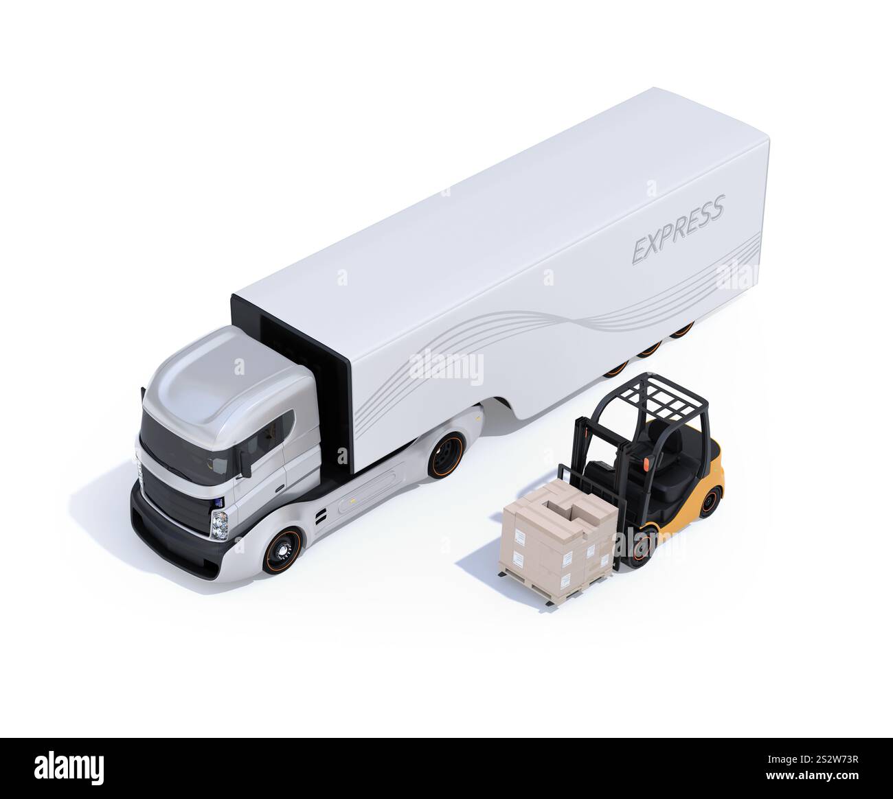 Image d'un chariot électrique et d'un chariot élévateur électrique Banque D'Images
