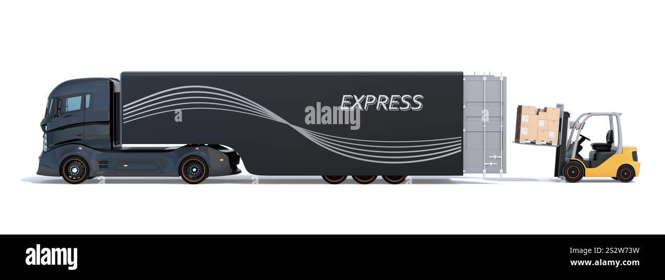 Image d'un chariot électrique et d'un chariot élévateur électrique Banque D'Images