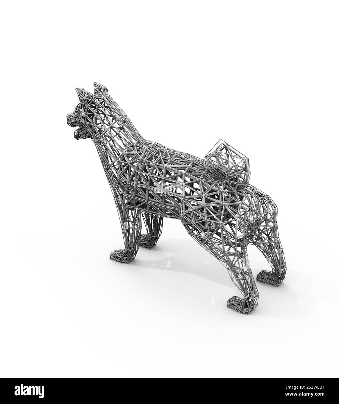 Image d'un chien à faible polygone de Clay Shading Banque D'Images