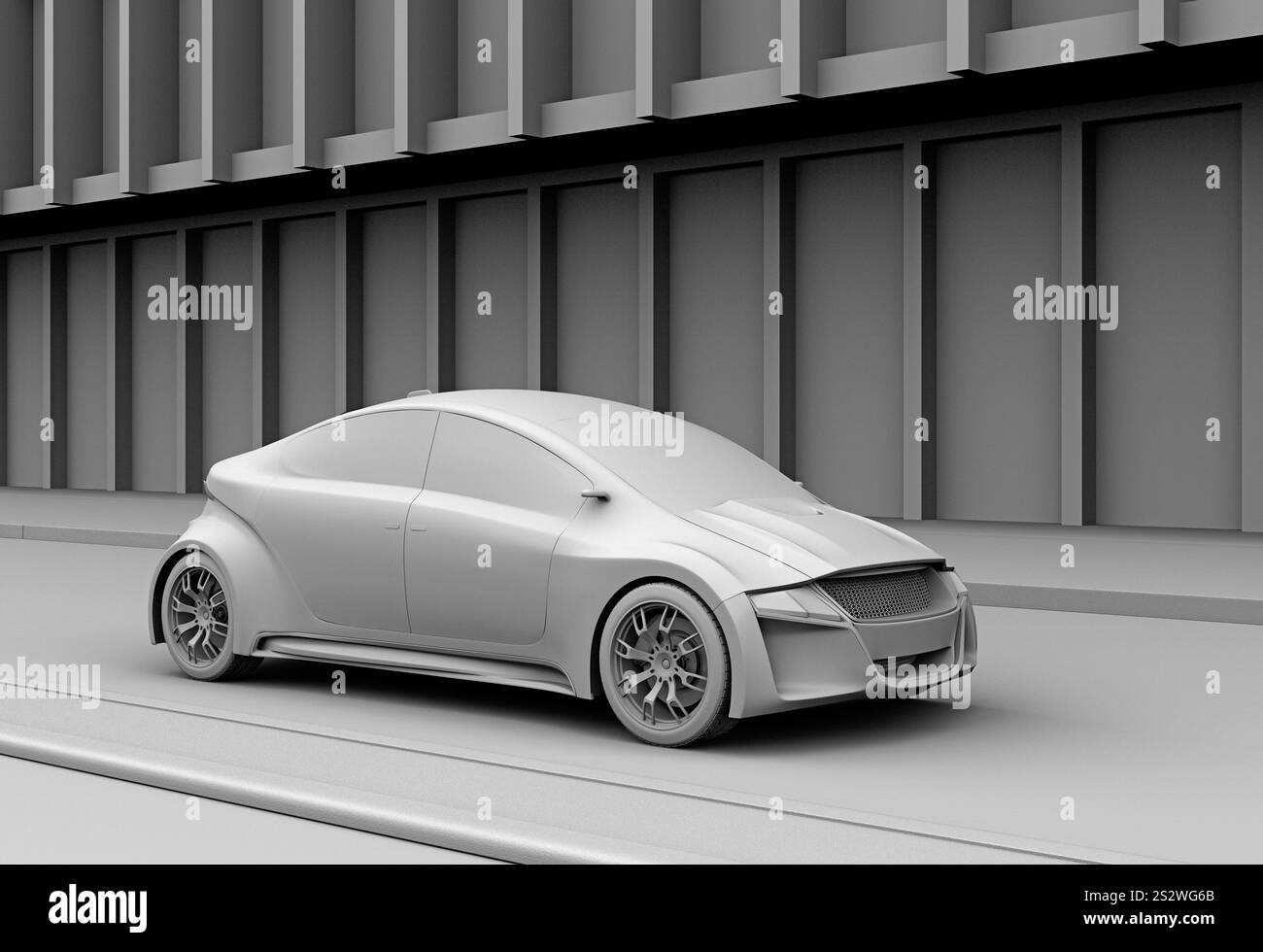 Image d'une voiture de sport avec un fond gris Banque D'Images