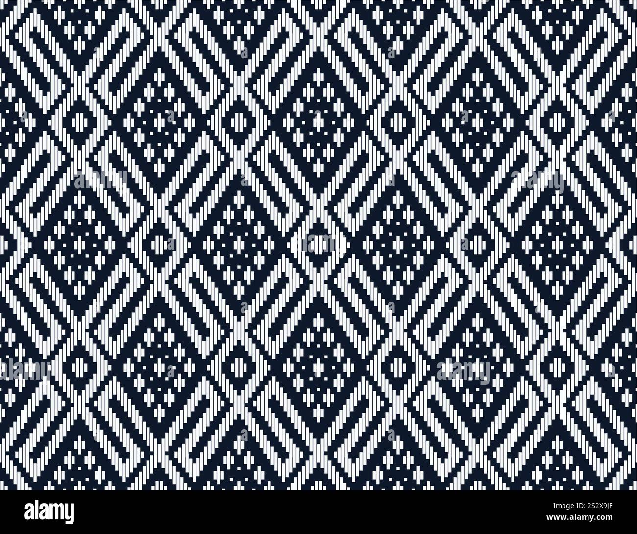 Motif sans couture ikat à la mode en forme de diamant noir et blanc pour la décoration, les impressions de tissu et de textile, le papier peint, le fond et d'autres impressions Illustration de Vecteur