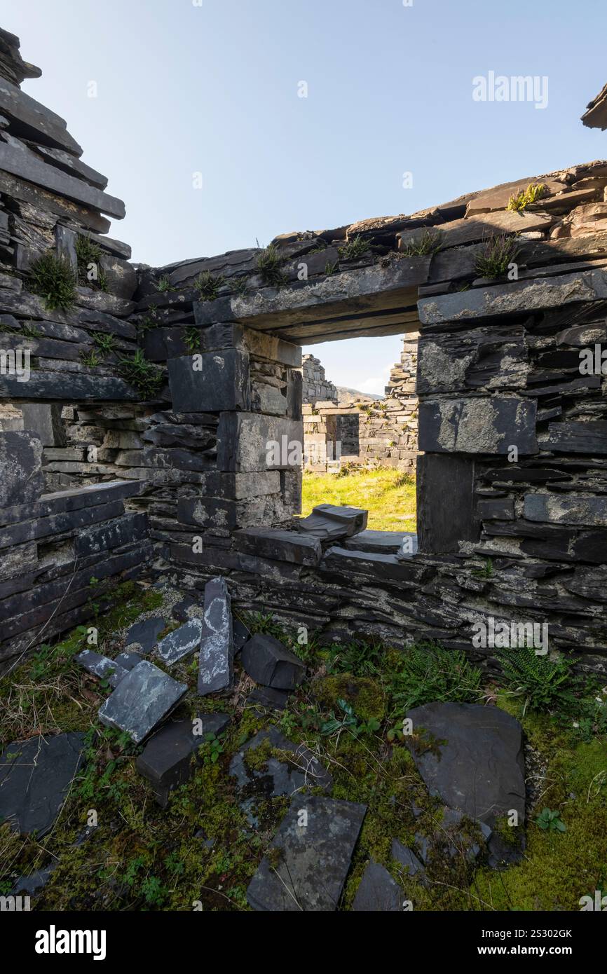 Anglesey Barracks, Dinorwig Quarry, Llanberis, Nord du pays de Galles. Banque D'Images