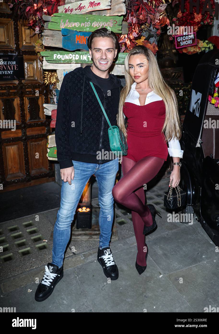Londres, Royaume-Uni. 07 janvier 2025. Freddie Bentley et Ella Rae Wise ont assisté à une séance photo et à la projection de 'Geordie Shore' au Thai Square Trafalgar Square à Londres. (Photo de Brett Cove/SOPA images/SIPA USA) crédit : SIPA USA/Alamy Live News Banque D'Images