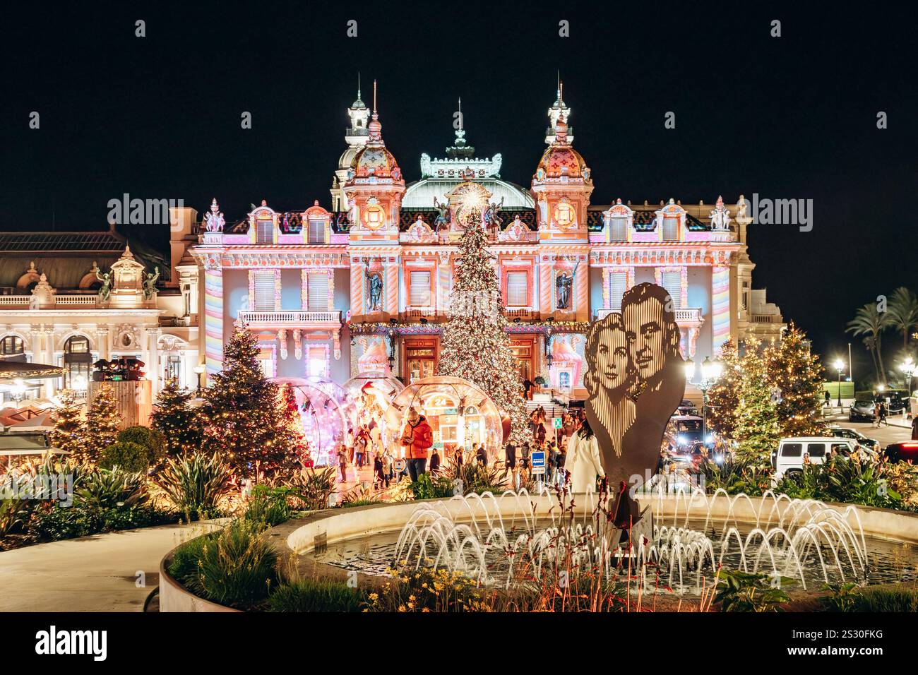 La place devant le Casino Monte Carlo à Monaco avant Noël Banque D'Images