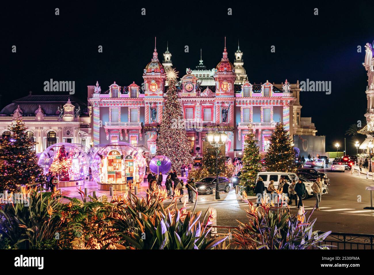 La place devant le Casino Monte Carlo à Monaco avant Noël Banque D'Images