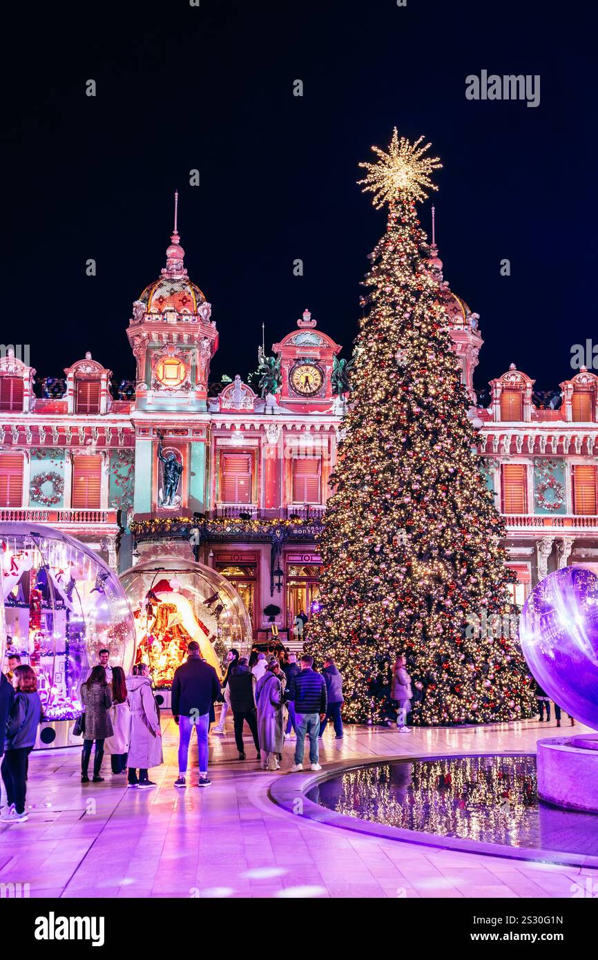 La place devant le Casino Monte Carlo à Monaco avant Noël Banque D'Images