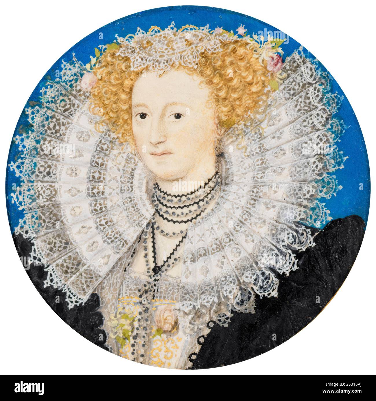 Mary Herbert, comtesse de Pembroke (née Mary Sidney, 1561-1621), écrivaine et poète anglaise, portrait miniature aquarelle par Nicholas Hilliard, vers 1590 Banque D'Images Mary Herbert, comtesse de Pembroke (née Mary Sidney, 1561-1621), écrivaine et poète anglaise, portrait miniature aquarelle par Nicholas Hilliard, vers 1590 Banque D'Images