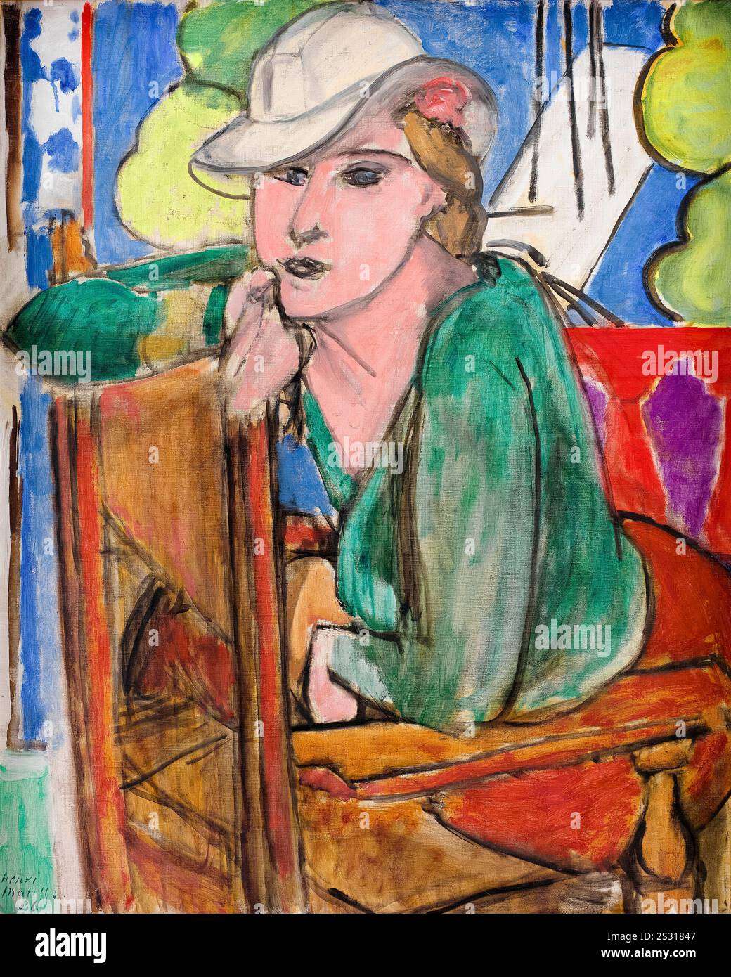 Henri Matisse, le chemisier vert, portrait à l'huile sur toile, 1936 Banque D'Images
