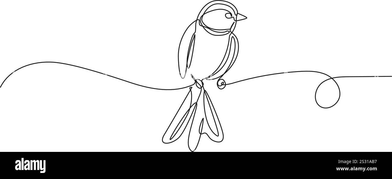 dessin en ligne continu d'oiseau simple assis sur le câble ou la branche d'arbre, illustration vectorielle d'art de ligne Illustration de Vecteur dessin en ligne continu d'oiseau simple assis sur le câble ou la branche d'arbre, illustration vectorielle d'art de ligne Illustration de Vecteur
