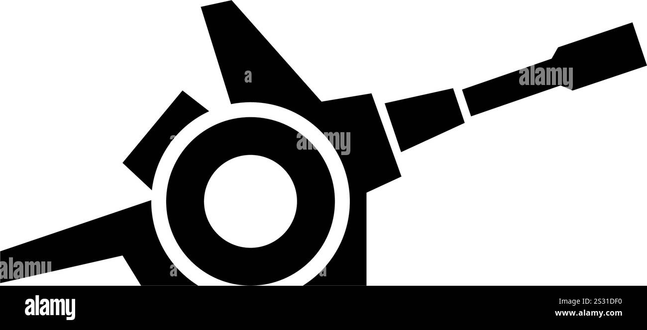 Vecteur silhouette noire d'un canon d'artillerie. Illustration de Vecteur