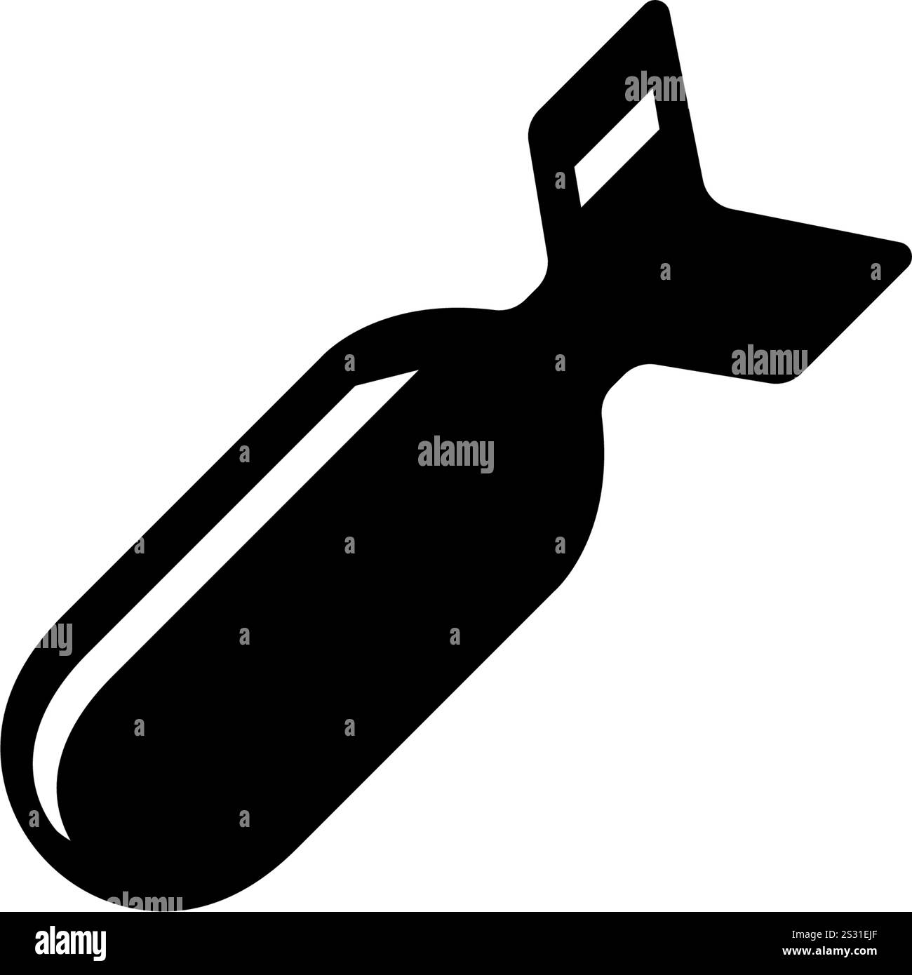 Icône de silhouette de bombe classique en noir. Illustration de Vecteur