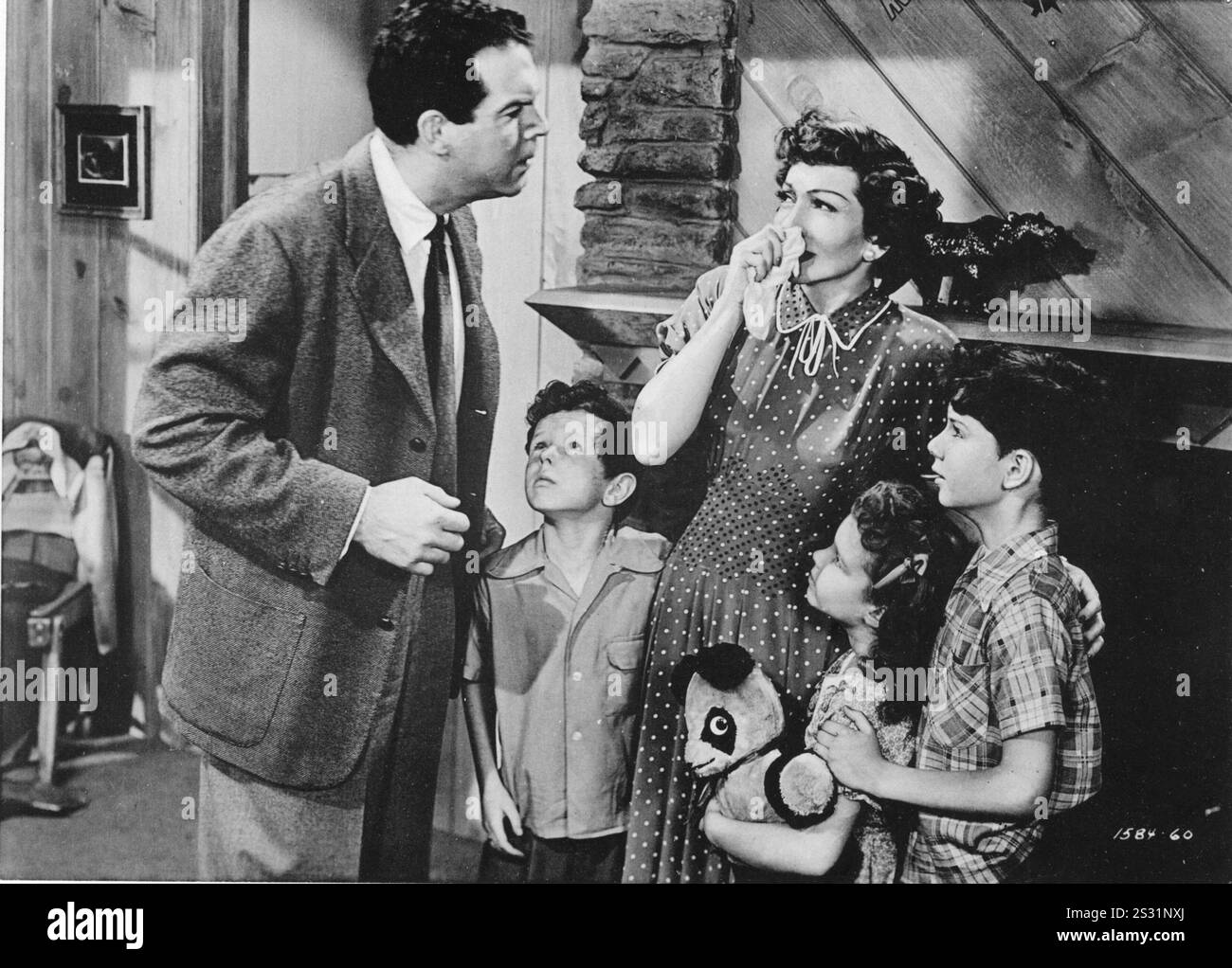 LUNE DE MIEL EN FAMILLE FRED MACMURRAY, JIMMY HUNT, CLAUDETTE COLBERT, UNKNOWN ET PETER MILES UN FILM UNIVERSEL date : 1949 Banque D'Images