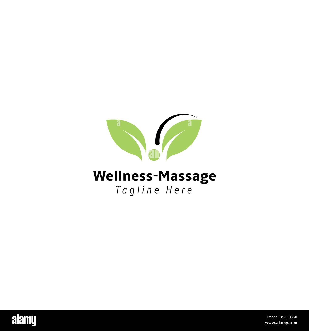 Bien-être massage nature logo Design Illustration de Vecteur