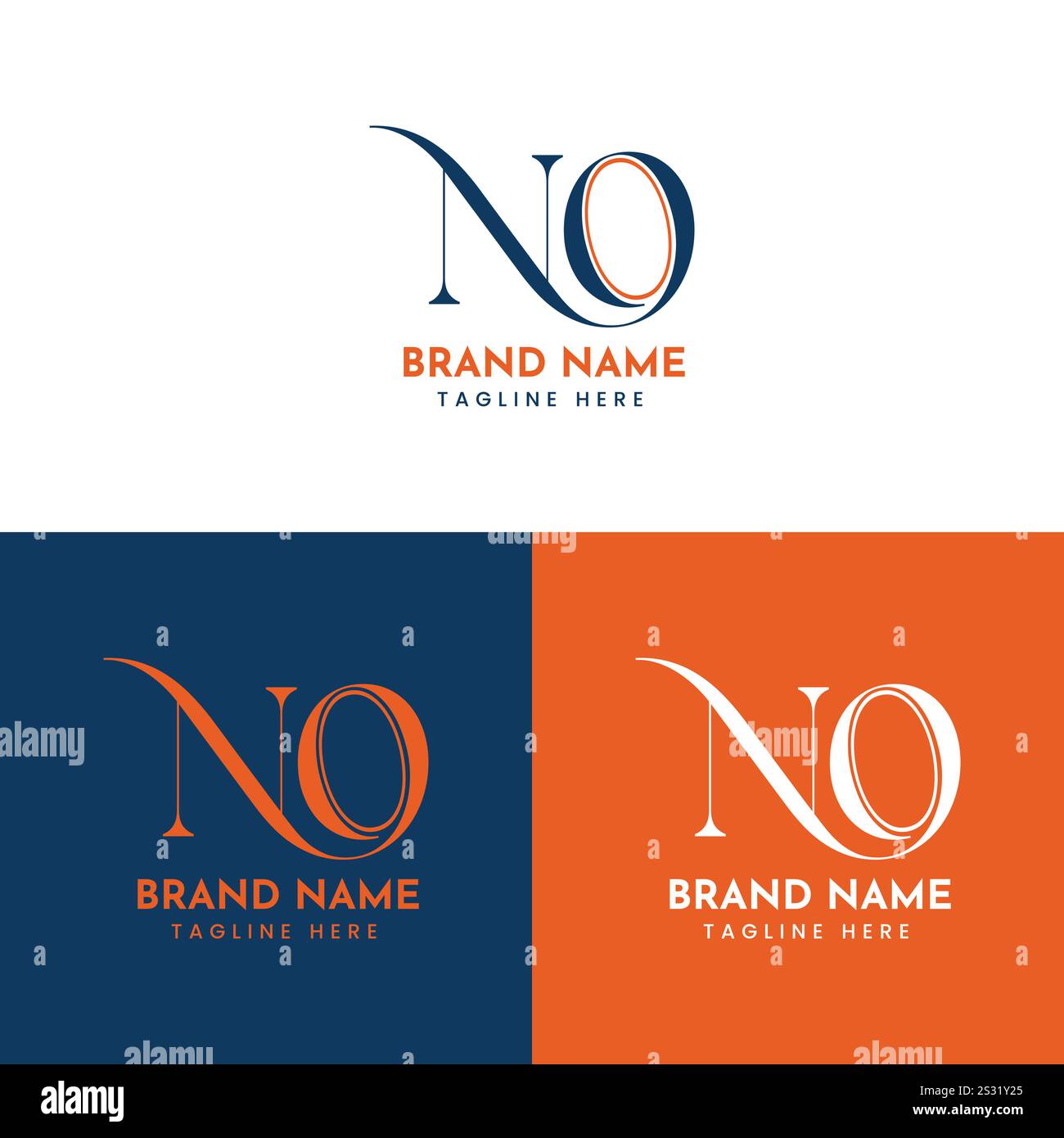 Lettre NO logo Design Illustration de Vecteur