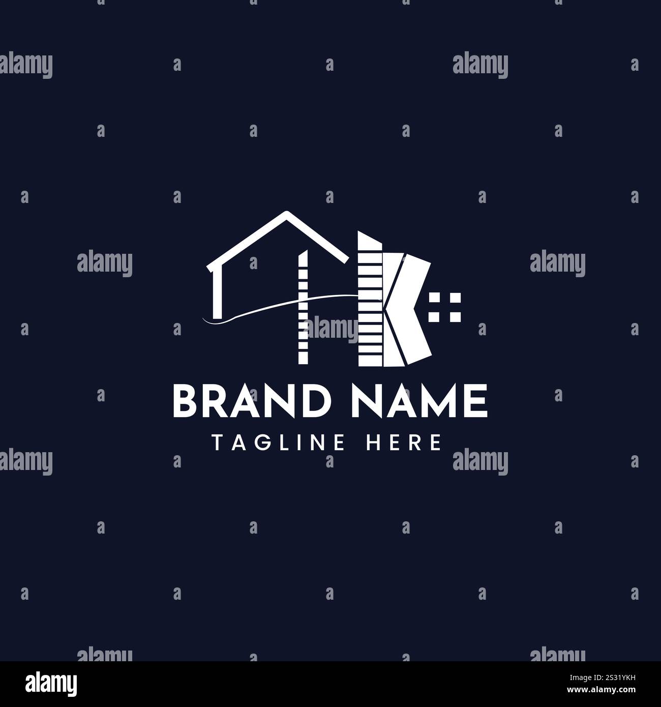 Lettre HK Real Estate logo Design Illustration de Vecteur
