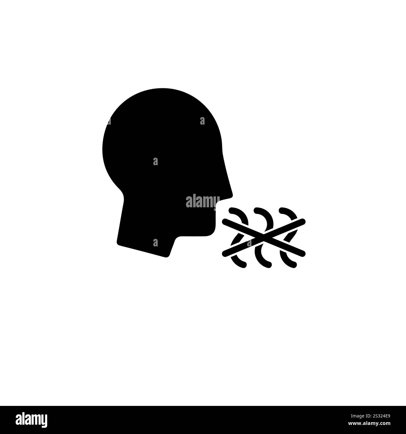 Ne pas inhaler vapeur, dont ne respirez pas l'air solide vecteur plat icône isolé sur fond blanc. Illustration de Vecteur