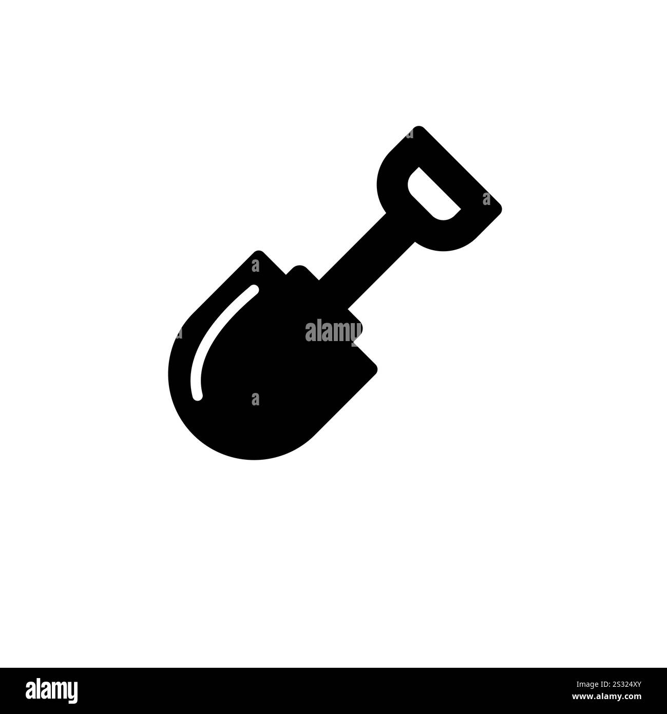 Pelle de jardinage, Agriculture Farm Tools Solid Flat Vector icône isolé sur fond blanc. Illustration de Vecteur