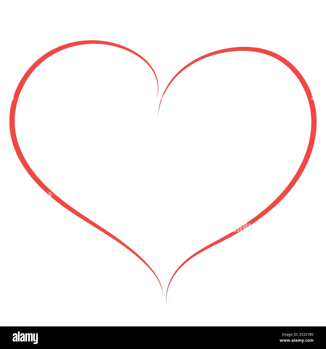 Simple contour de coeur doodle Illustration de Vecteur