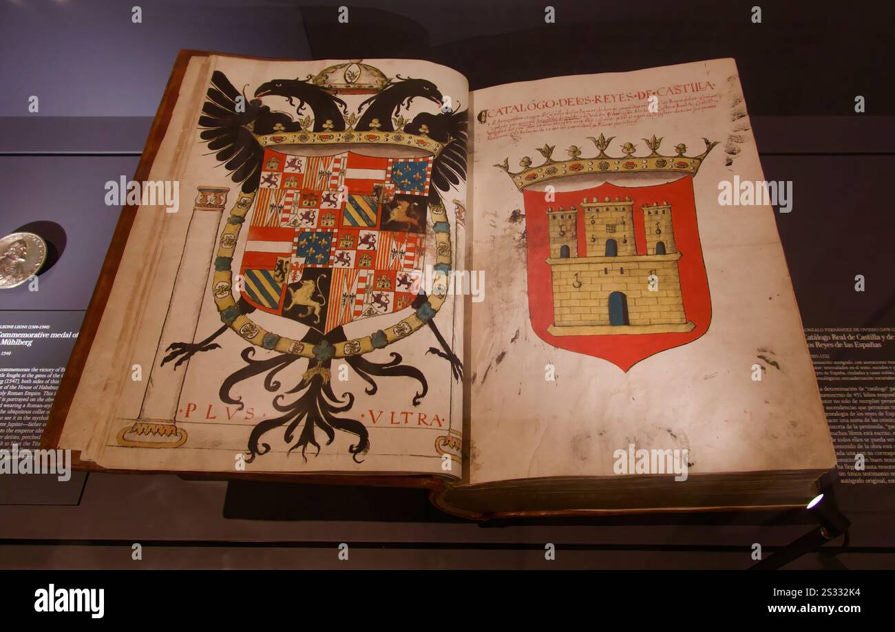 1505-1532 manuscrit manuscrit manuscrit et illustré catalogue royal de Castille et de tous les monarques des Spains collections royales Galerie Madrid Espagne Banque D'Images