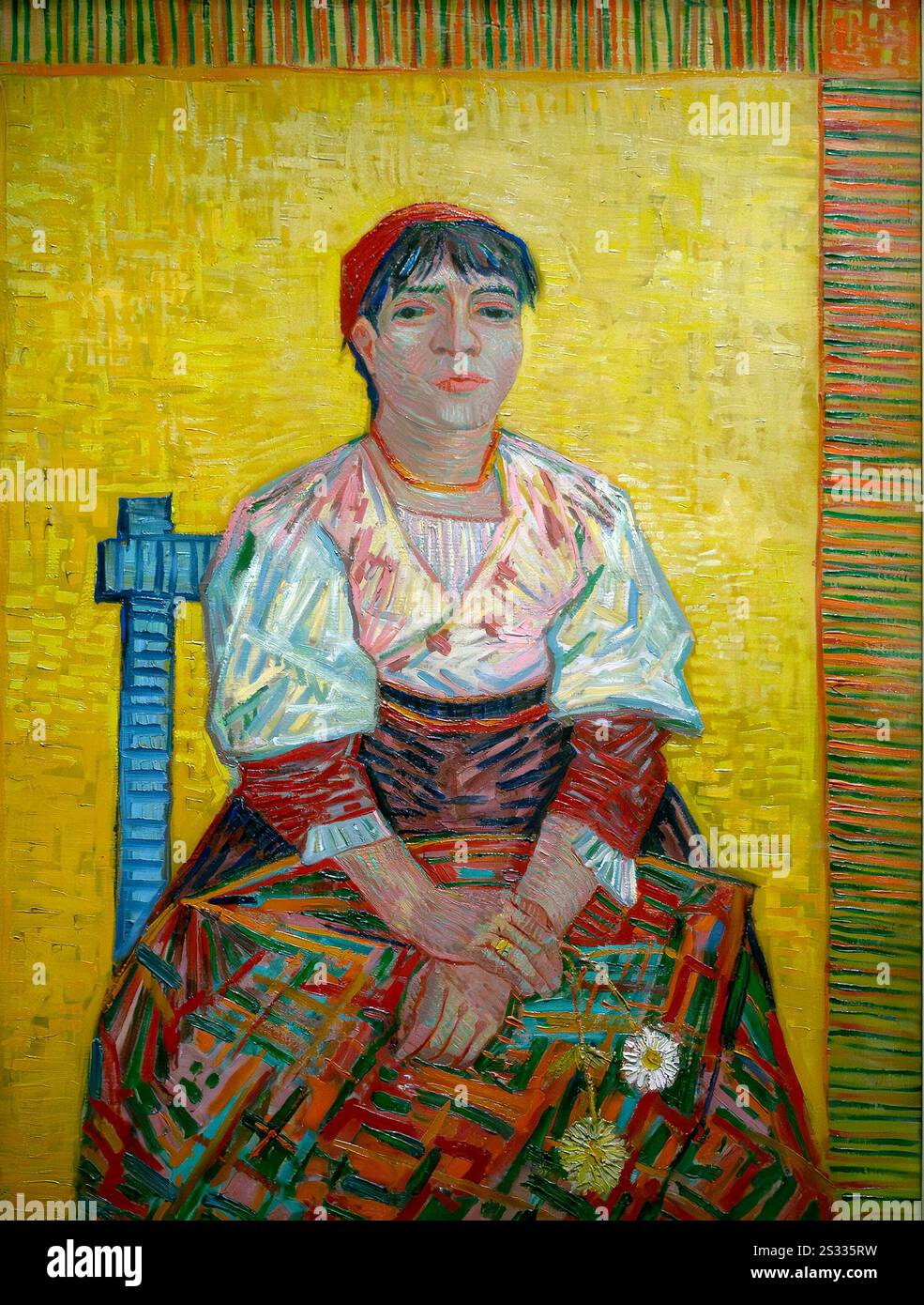 La femme italienne 1887 peinture à l'huile de Vincent van Gogh au Musée d'Orsay, Paris, France Banque D'Images