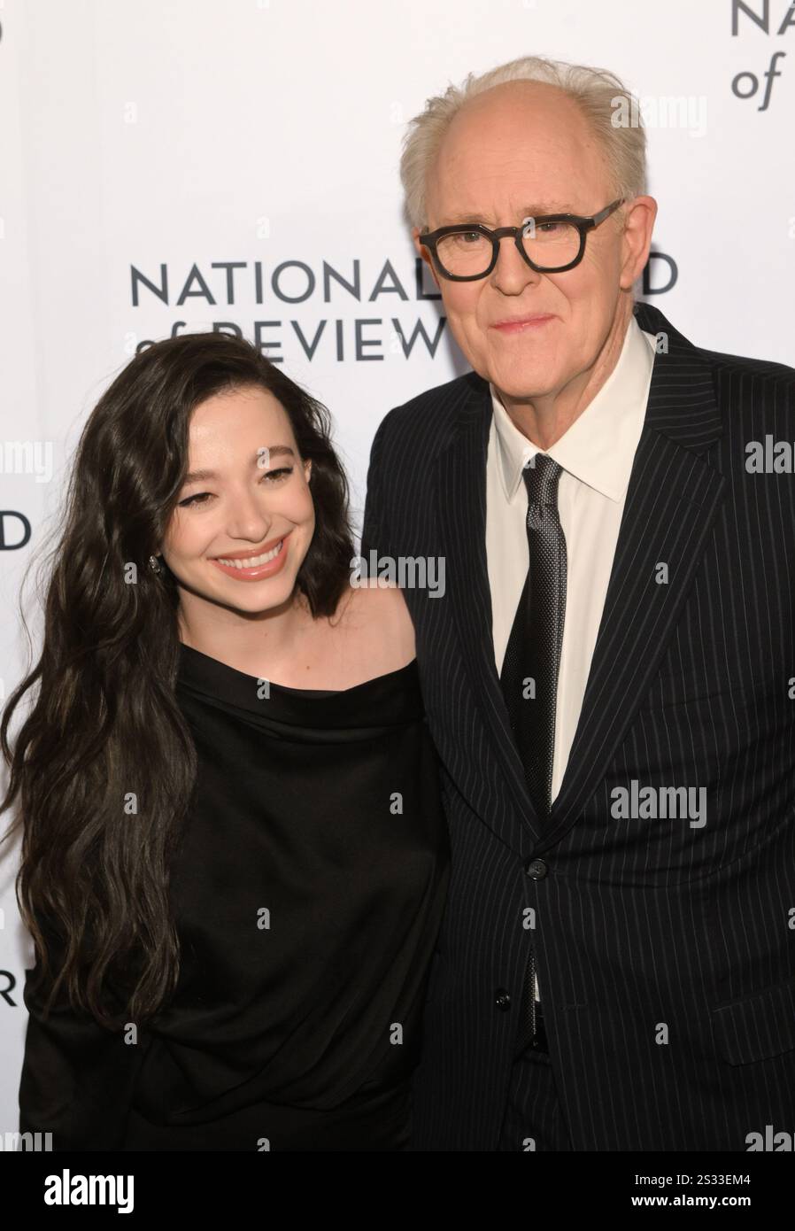 New York, États-Unis. 08 janvier 2025. Mikey Madison et John Lithgow assistent au Gala des prix du Conseil national de révision à Cipriani 42nd Street à New York crédit : Imagespace/Alamy Live News Banque D'Images