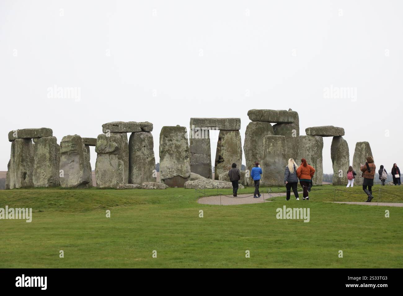 Stonehenge, une structure mégalithique préhistorique sur la plaine de Salisbury dans le Wiltshire, en Angleterre Banque D'Images