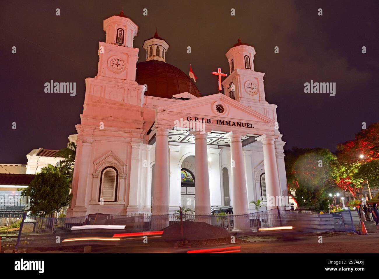 Église protestante en Indonésie occidentale Immanuel , vieille ville de Semarang, île de Java, Indonésie, Asie du Sud-est Banque D'Images