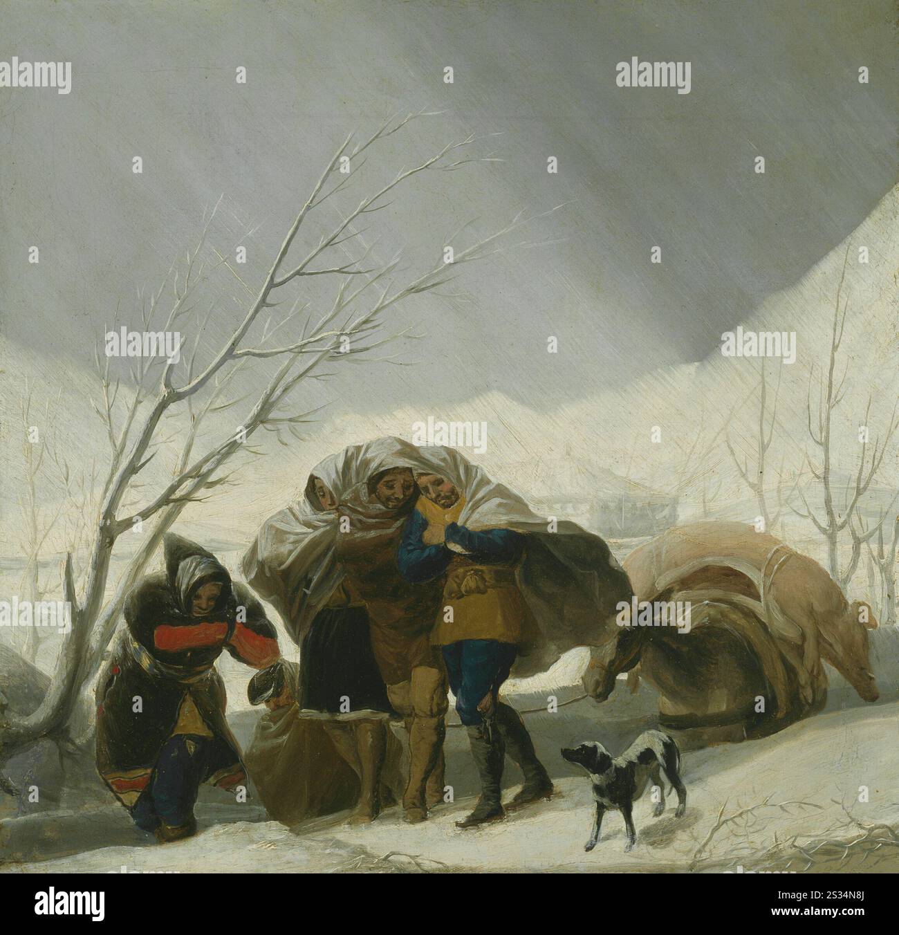 Titre : scène d'hiver artiste : Francisco José de Goya y Lucientes année : c. 1786 médium : huile sur toile dimensions : 34,3 × 35,6 cm emplacement : The Art Institute of Chicago, il Banque D'Images
