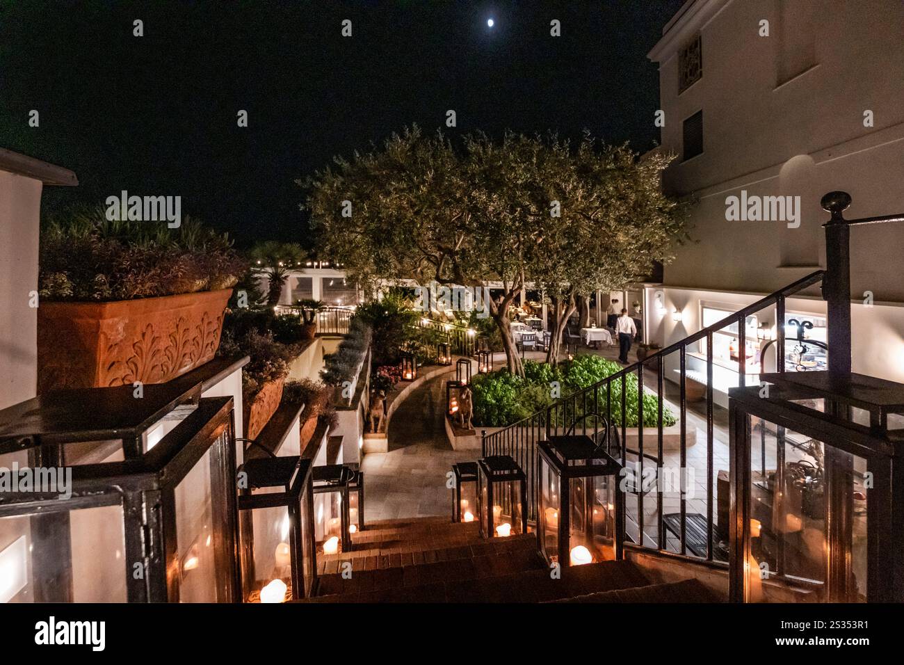 Restaurant Villa Margherita on Capri, Capri, Golfe de Naples, Italie Banque D'Images