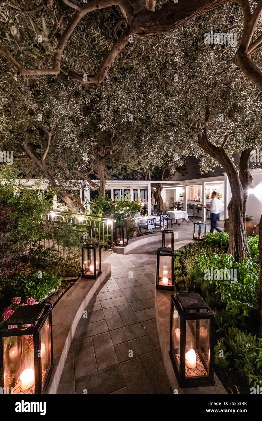 Restaurant Villa Margherita on Capri, Capri, Golfe de Naples, Italie Banque D'Images